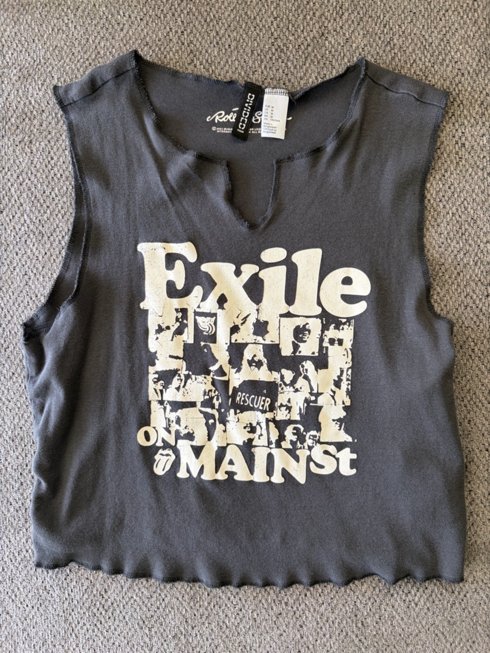 Graphic 'Exile On Main St.' Black Tee with White Print